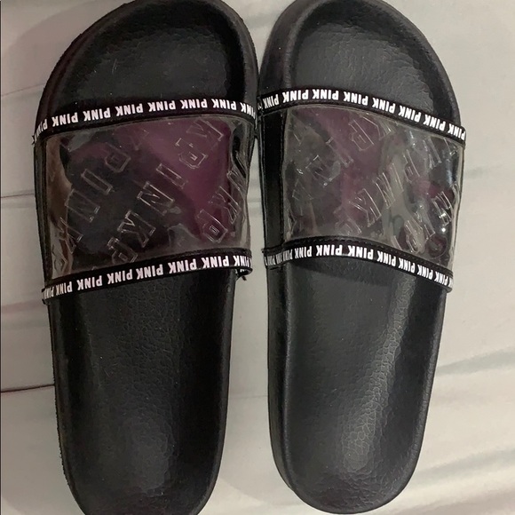PINK Victoria's Secret Shoes - Pink Victoria’s Secret size large slides